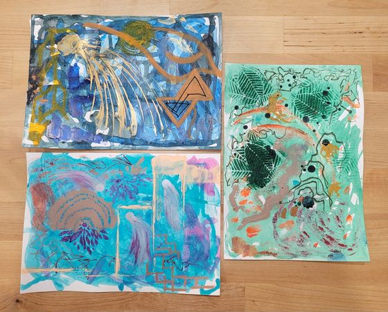Priscila F.'s set of abstract studies, reviewed by coach Lisa Cunningham