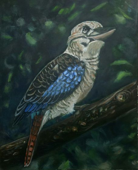Linda M.'s bird painting, reviewed by coach Lisa Cunningham