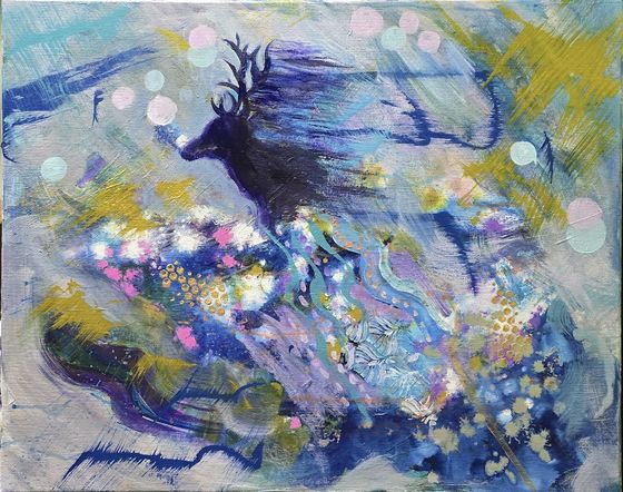 Stacey C.'s abstract painting, reviewed by coach Elmira Solo