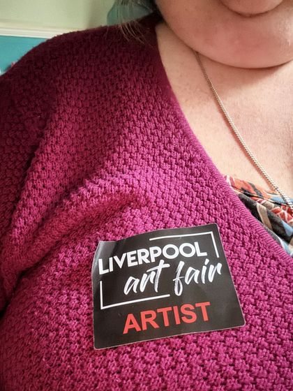 Jacqui F.'s poppy landscape at the Liverpool Art Fair