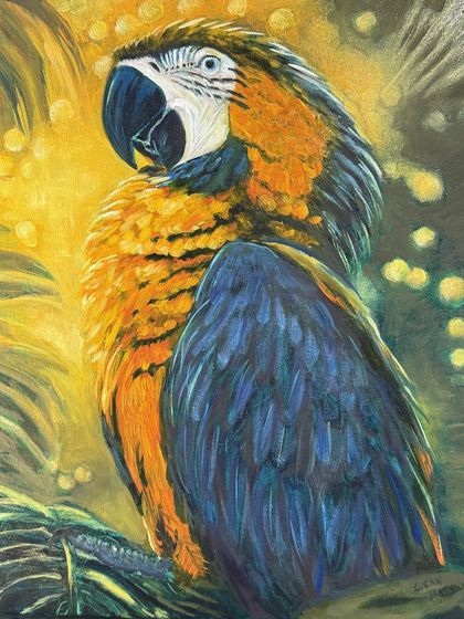 Susan J.'s first sold parrot painting